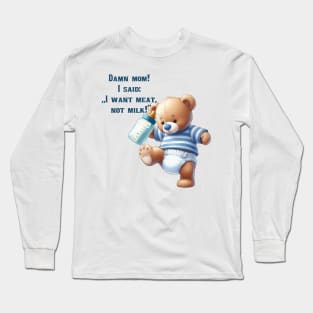 Frecher kleiner Teddybär mit Appetit Long Sleeve T-Shirt